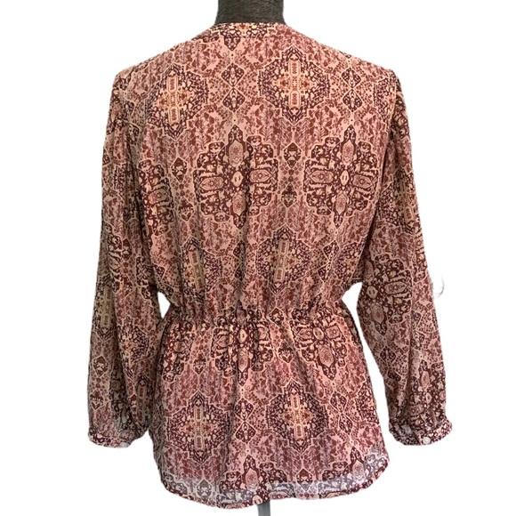 Madewell pink kaleidoscope peasant boho blouse - Picture 5 of 9